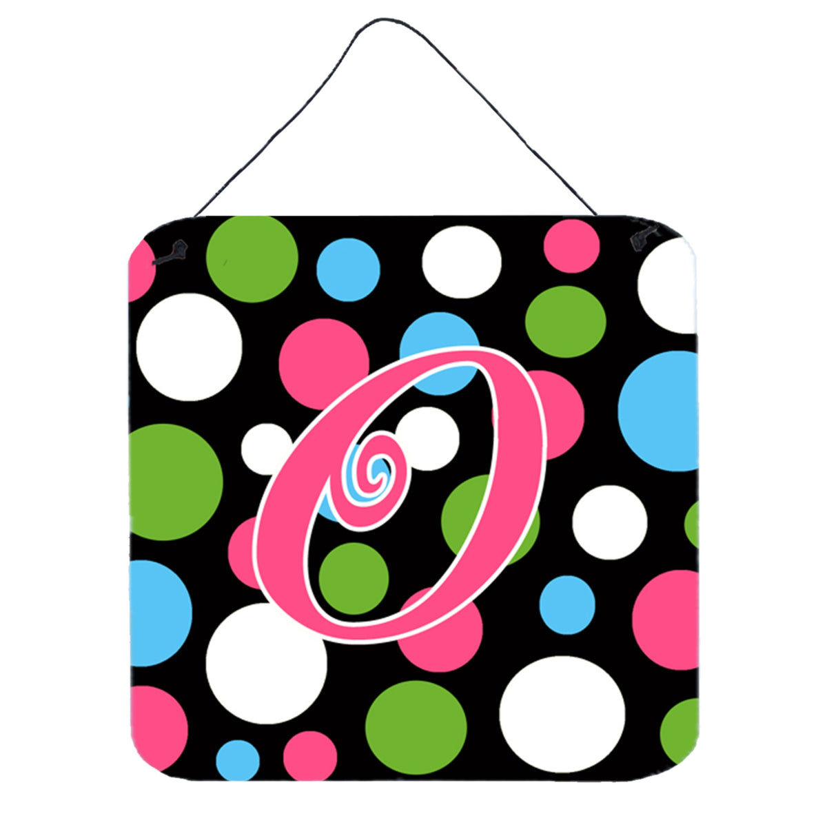 Letter O Initial Monogram  Polkadots And Pink Wall Or Door Hanging Prints