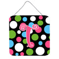 Letter T Initial Monogram  Polkadots And Pink Wall Or Door Hanging Prints