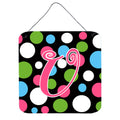 Letter U Initial Monogram  Polkadots And Pink Wall Or Door Hanging Prints