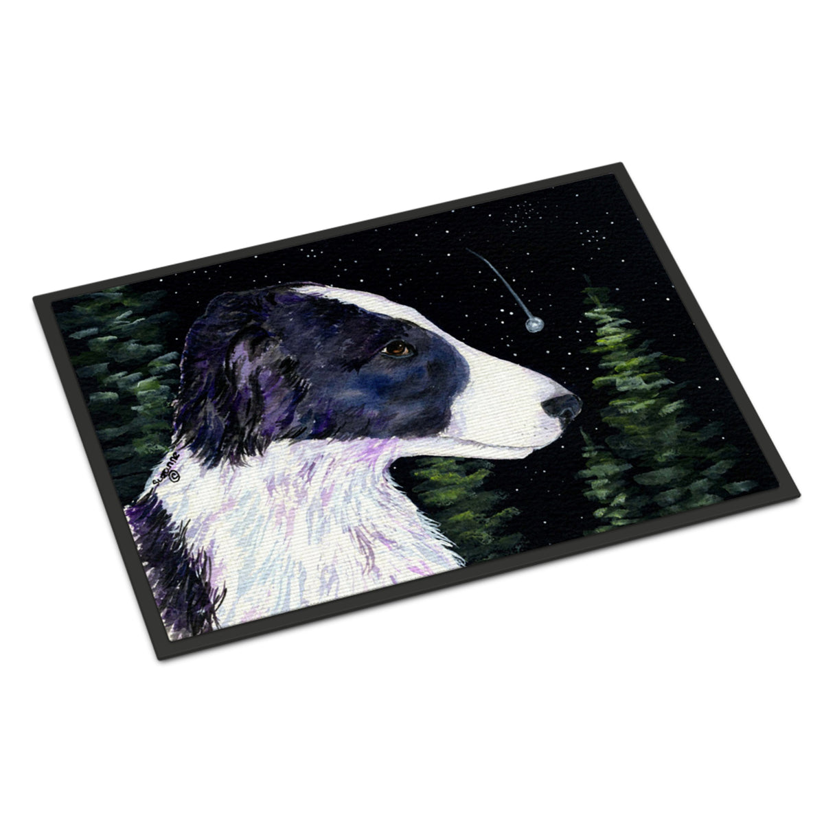 Starry Night Border Collie Indoor Or Outdoor Mat 24X36