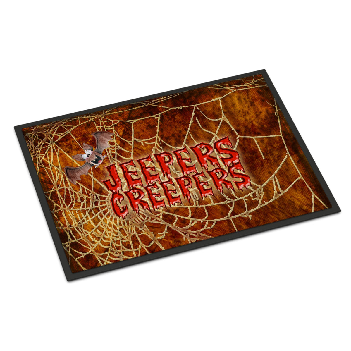 Jeepers Creepers With Bat And Spider Web Halloween Indoor Or Outdoor Mat 24X36