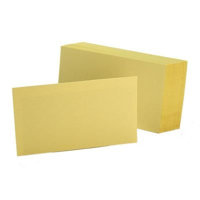 Oxford Blank Color Index Cards, 3 X 5 Inches, Canary, 100 Per Pack (7320 Can)