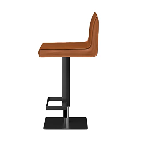 Neos Modern Furniture Bar Stool/Black Base, Cognac PU
