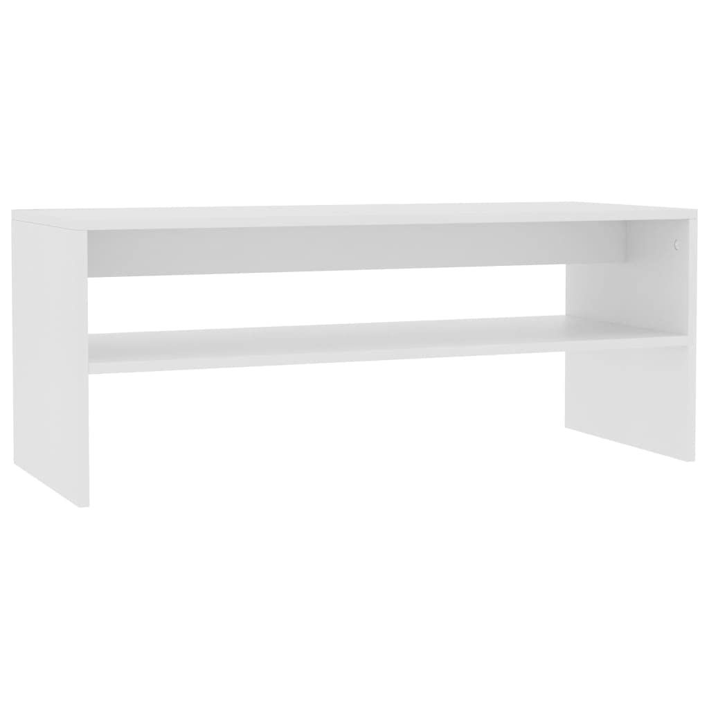 vidaXL White Coffee Table- Scandinavian-Styled Engineered Wood Coffee Table with Shelf- Ideal for Living Room and Indoor Spaces