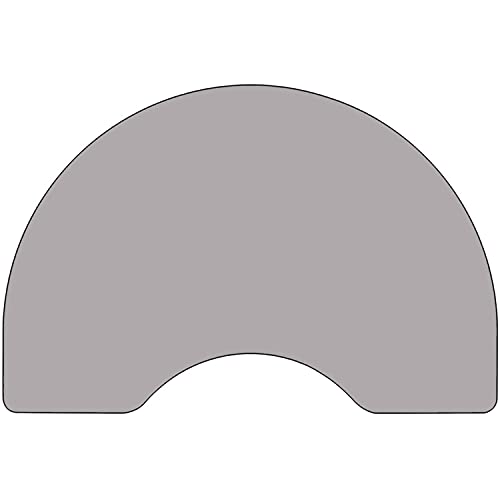 Flash Furniture Wren 48''W x 72''L Kidney Grey Thermal Laminate Activity Table - Standard Height Adjustable Legs