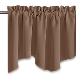 Nicetown Room Darkening Cappuccino Curtain Valances - Solid Home Fashion 52 Inches By 18 Inches Rod Pocket Valance Curtain Panel