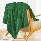 Bnuitland Dark Green Flannel Throw Blanket (50X70 Inches), 300 Gsm Fleece Cozy Warm Soft Home Decor Lightweight Bed Sofa Blanket