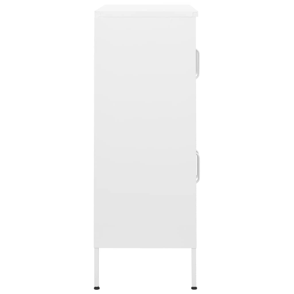 vidaXL White Steel Cabinet - Versatile Storage Organizer with Adjustable Shelves - Practical Dimension - Size: 31.5&quot; x 13.8&quot; x 40&quot;