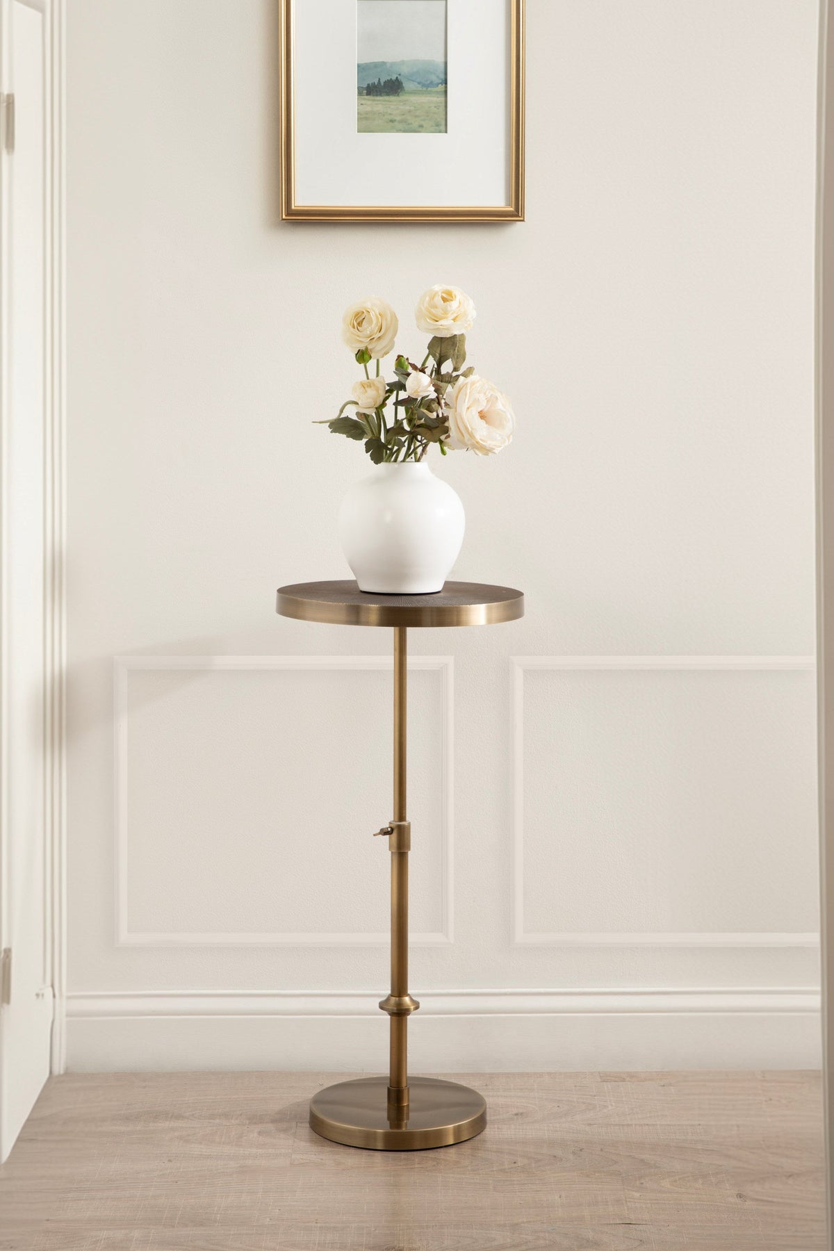 Engles Adjustable Embossed Metal Table and Plant Stand