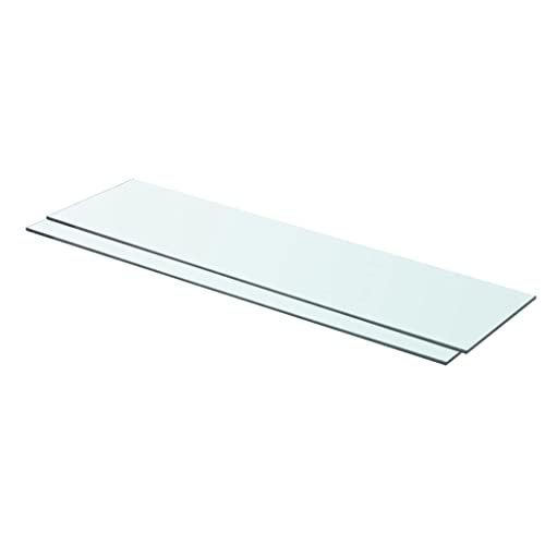 vidaXL 2 x Replacement Shelf Panels for Wardrobe Slatted Walls Showroom Home Store Durable Transparent Glass 80 x 20 cm