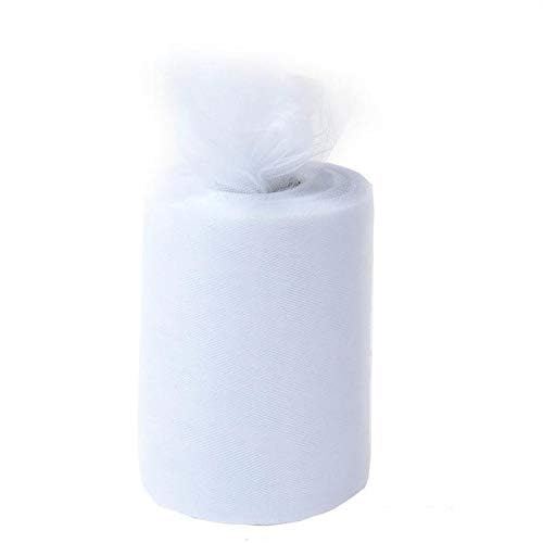White Tulle Netting Christmas Decor - 6' x 100 Yards, Fabric Netting Ribbon, Wedding Reception, Gift Wrapping, Bows, Wreath, Mo