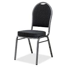 Gray Fabric Seat - Gray Fabric Back - Steel Frame - Four-Legged Base - 15.90" Seat Depth - 15" Width x 16" Depth x 37" Height - 4 / Carton-62525-Furniture