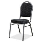 Gray Fabric Seat - Gray Fabric Back - Steel Frame - Four-Legged Base - 15.90" Seat Depth - 15" Width x 16" Depth x 37" Height - 4 / Carton-62525-Furniture
