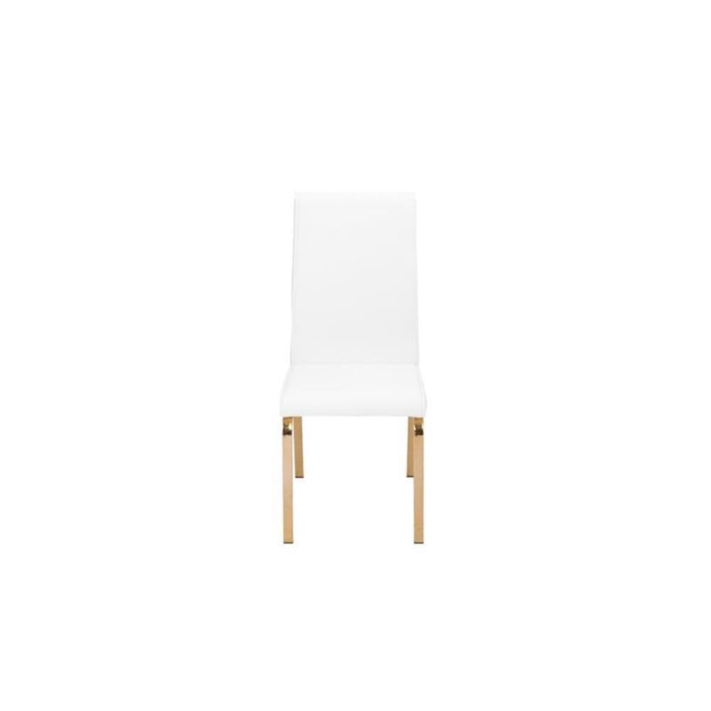 Best Quality Furniture Dining Chair Only (Set Of 2), White, Gold