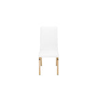 Best Quality Furniture Dining Chair Only (Set Of 2), White, Gold