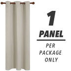Deconovo Grommet Blackout Curtains For Living Room, Room Darkening Thermal Insulated Window Curtain, Light Beige, 42X63 Inch, 1