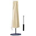 Okpow Umbrella Cover 420D Oxford Fabric Patio Umbrella Covers Waterproof With Zip, For 9Ft To 12Ft Garden Outdoor Umbrella (Beig