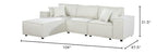 Lilola Home Harvey Sofa with Reversible Chaise in Beige Linen