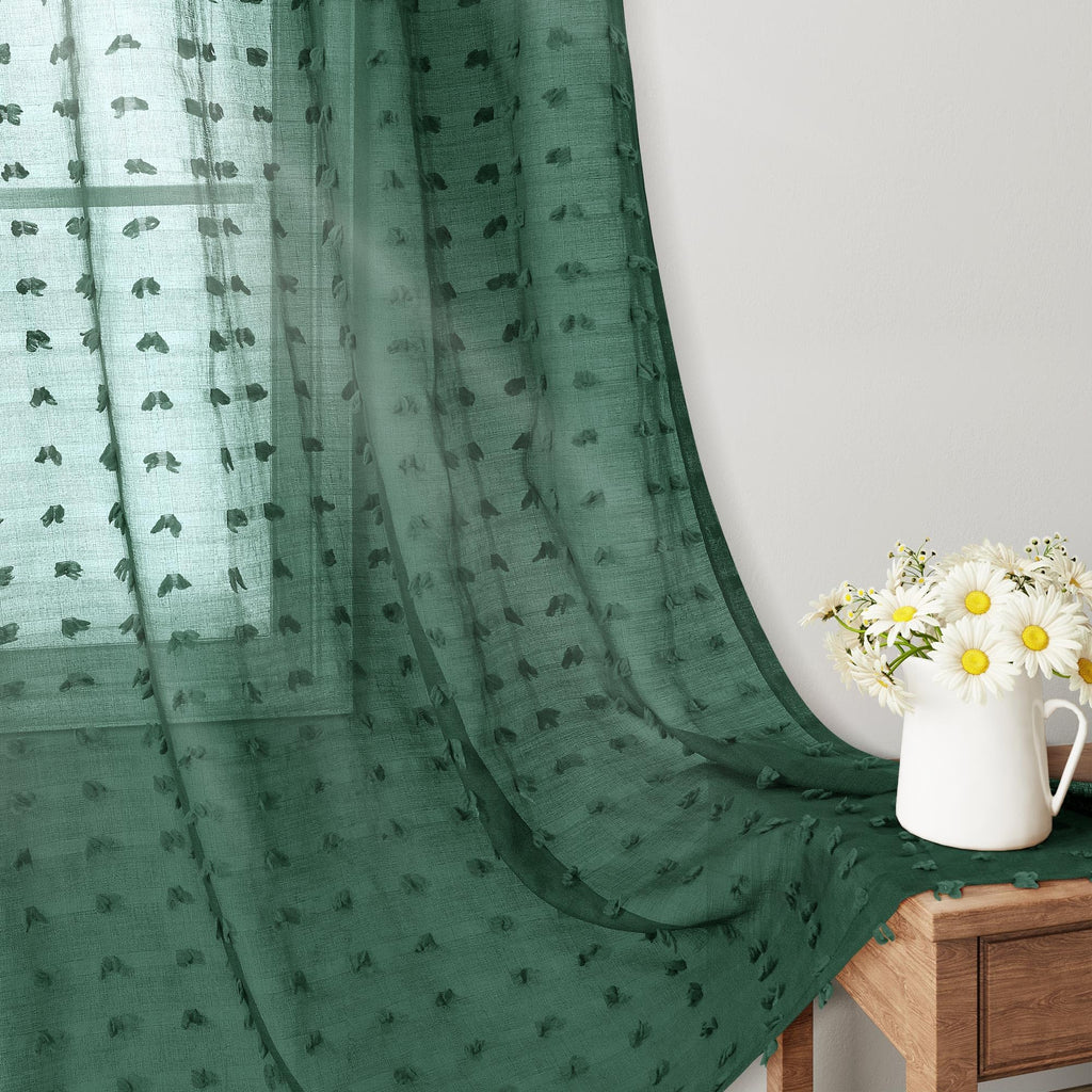 Guken Sheer Curtains 84 Inch Length 2 Panels Sets For Living Room Bedroom 38 Inch Width Farmhouse Boho Drapes Light Filtering Po