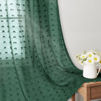 Guken Sheer Curtains 84 Inch Length 2 Panels Sets For Living Room Bedroom 38 Inch Width Farmhouse Boho Drapes Light Filtering Po