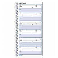 Voice Mail Log Book, 10-5/8'X5-5/8', 600 Message Log, White Qty:5