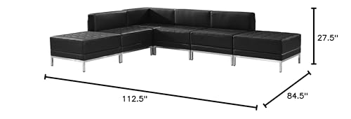Flash Furniture HERCULES Imagination Series Black LeatherSoft Sectional Configuration, 6 Pieces