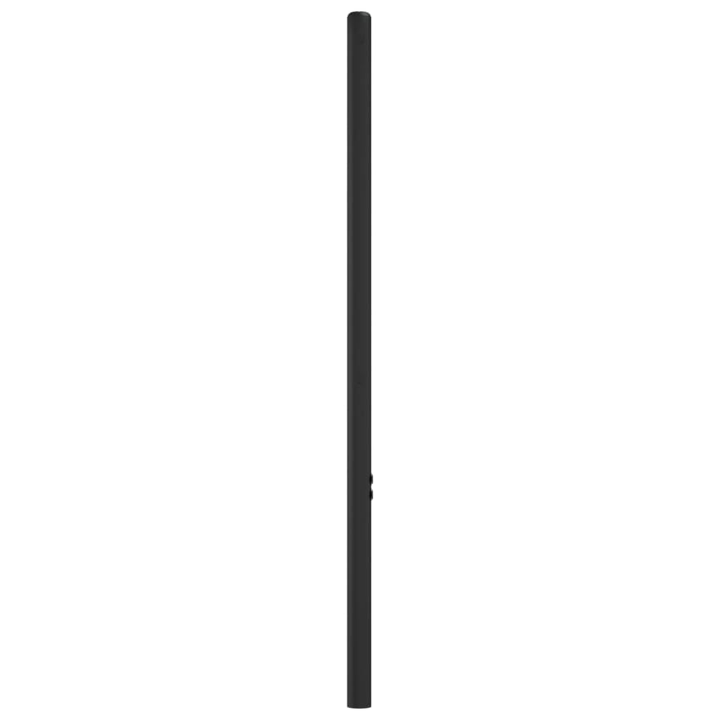 vidaXL Classic Design Black Metal Headboard - 70.9" Width, Powder-Coated Steel Construction, Suitable with Round Tube Beds, Adds Elegance to Bedroom Decor