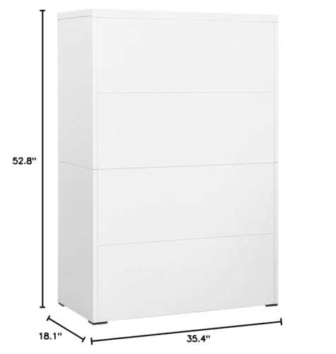 vidaXL Filing Cabinet White 35.4"x18.1"x52.8" Steel