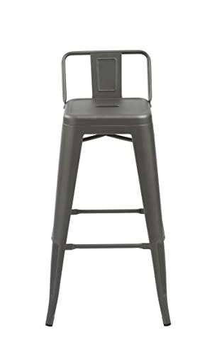 Neos Modern Furniture Gunmetal 30&quot; Metal Barstool with Backrests Set of 4