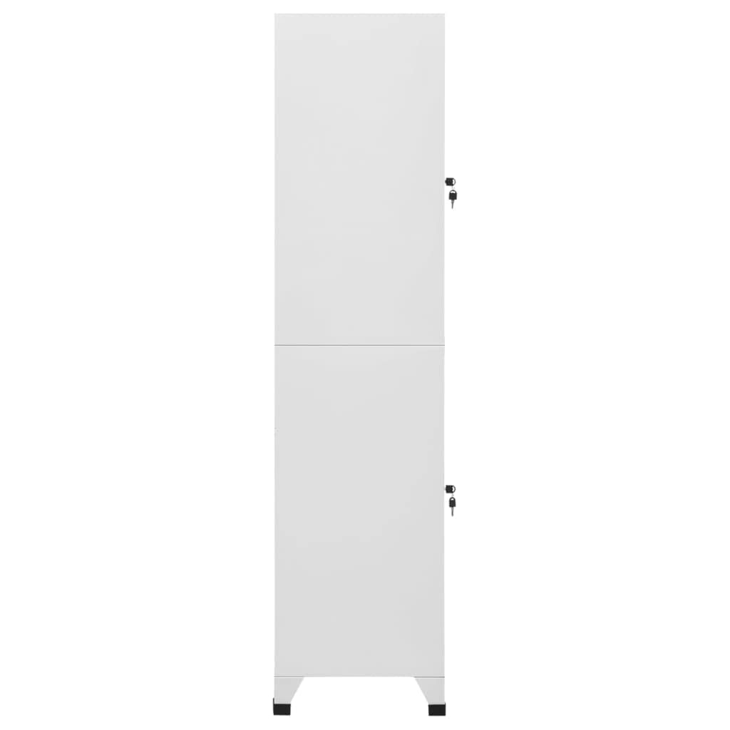Vidaxl Industrial Style Steel Locker Cabinet With 2 Compartments, Secure Storage For Changing Rooms, Easy To Clean, Gray - Perfect For Organized Environment