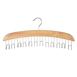 Snnp Wooden Belt Hanger Multipurpose Rack Neck Tie Organizer With 12 Hooks Perfect Storage Holder Organizer For Ties Belts Ties,