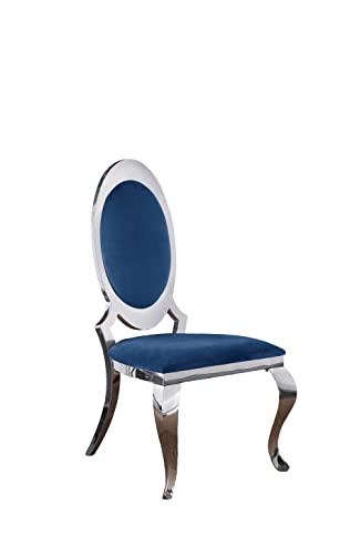 Best Quality Furniture Sc181 Dining Chairs, Navy Blue