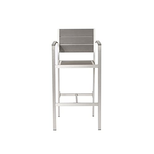 Pangea Home Breeze 44" Aluminum Outdoor Bar Stools in Gray (Set of 6)
