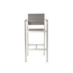 Pangea Home Breeze 44" Aluminum Outdoor Bar Stools in Gray (Set of 6)