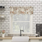 No. 918 Bristol Coffee Shop Semi-Sheer Rod Pocket Kitchen Curtain Valance, 54' X 14', Ivory Off-White