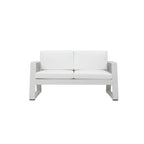 Pangea Home Air 33x57 Two Seater Modern Aluminum Sofa in White Finish