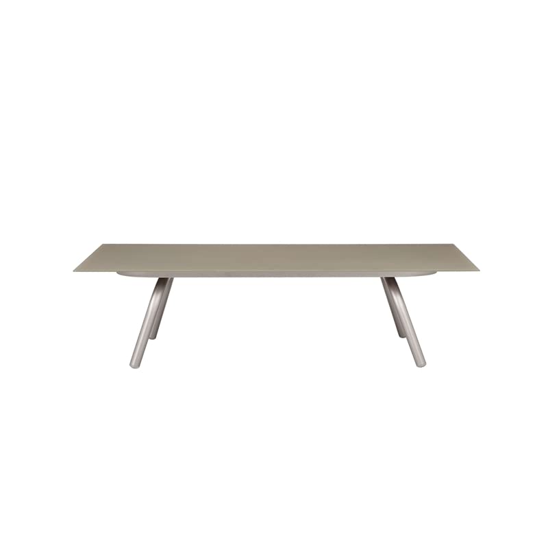 Pangea Home Chelsea 13x48 Modern Aluminum Coffee Table in Slate Gray