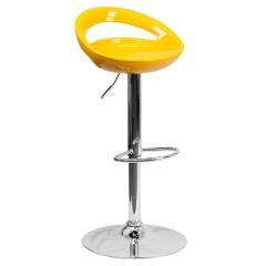 Plastic Orbit Rounded Back Home Kitchen Bar Counter Stools Chairs 7-Colors #1062 (Silver)