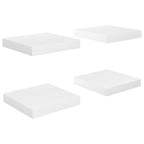 NusGear Floating Wall Shelves 4 pcs High Gloss White 9.1"x9.3"x1.5" MDF