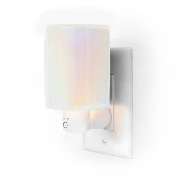 Happy Wax Iridescent Pink Outlet Timer Warmer For Scented Wax - Compact Ceramic Wall Plug In Wax Melt Warmer w/Timer - Wax Melte