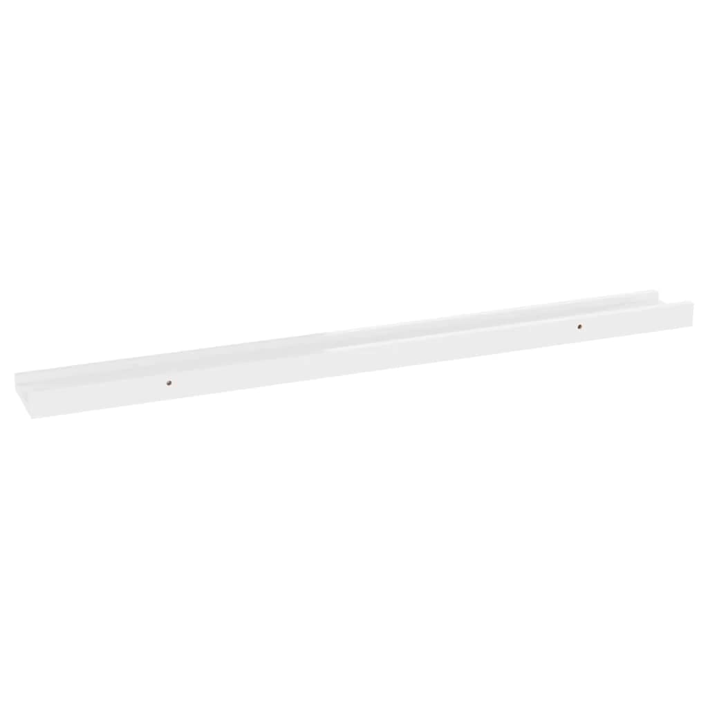 vidaXL Wall-Mounted MDF Shelves 4 pcs Set, 31.5&quot;x3.5&quot;x1.2&quot;, High Gloss White, Suitable for Home Décor and Storage - Assembly Required