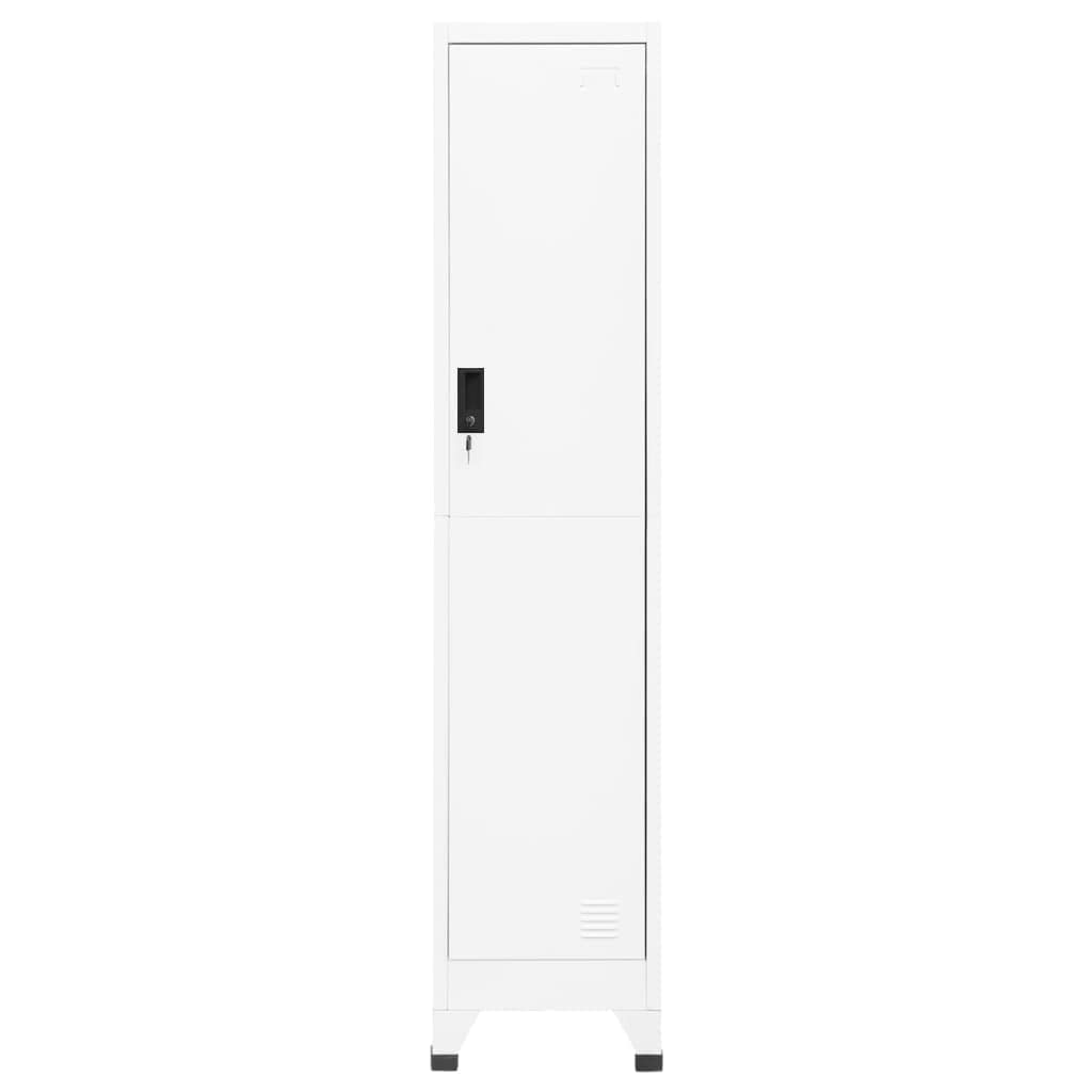 Vidaxl Steel Locker Cabinet – White | Ample And Secure Storage With Shelf, Hanger, Lockable Door And Air Vents For Office And Room'