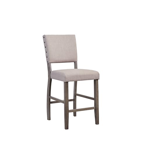 Progressive Furniture Township Set of 2 Upholstered Counter Chairs, Smokey Oak
