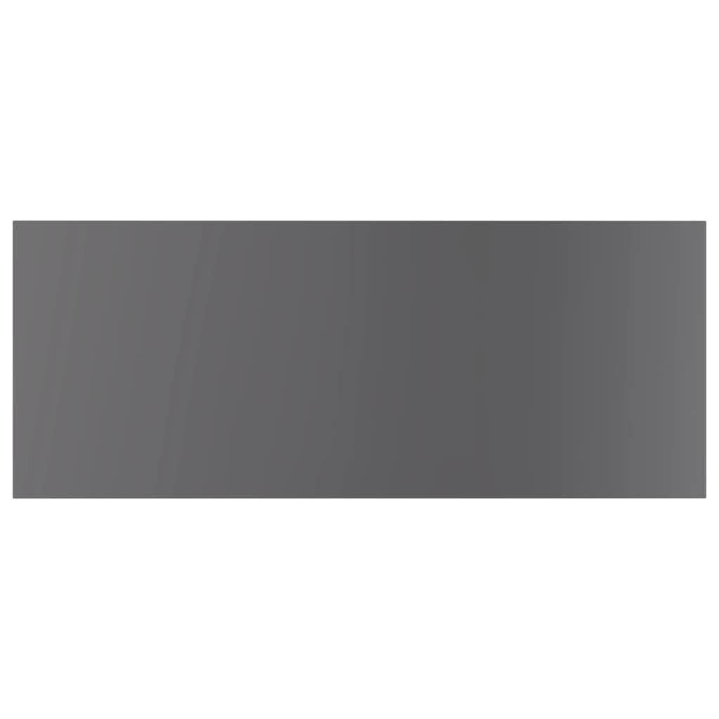 vidaXL High Gloss Gray Bookshelf Boards - Engineered Wood Panels for Replacement or Additional Storage - Easy to Maintain - 39.4&quot;x15.7&quot;x0.6&quot;