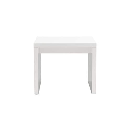 HomeRoots 23.63' X 23.63' X 20.08' High Gloss White Lacquered MDF Square Side Table