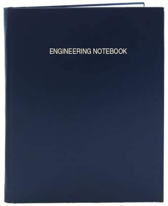 Bookfactory Blue Engineering Notebook - 168 Pages (.25' Engineering Grid Format), 8 7/8' X 11 1/4', Engineering Lab Notebook,