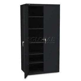 Hon Brigade Storage Cabinet, 5 Adjustable Shelves, 72"H X 36"W X 24 1/4"D, Black