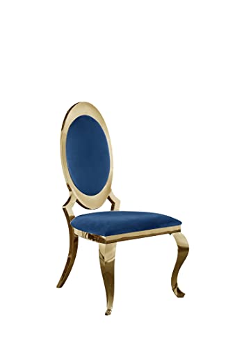 Best Quality Furniture Sc185 Dining Chairs, Navy Blue