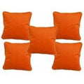 Cot Prints 100% Cotton Velvet Plain Cushion Covers (14 X 14)(Set Of 5 Pcs)(Orange)