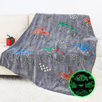 Ohoit Car Gifts For Kids Boys Cute Truck Blanket Glow In The Dark Blanket For Kids Boys Blanket For Sofa Couch Bed Birthday Chri